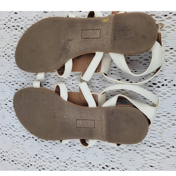 Old Navy Cream Tiered Tassel Gladiator Flats Sandals Shoes Women's Size 7 - Picture 6 of 9